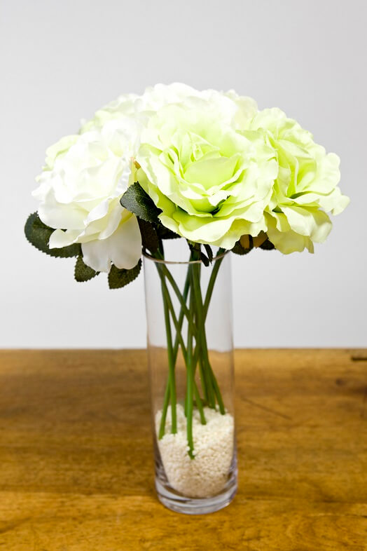 Decoration de vase en verre cylindrique