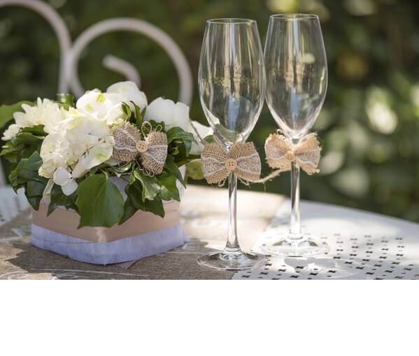 Decoration de verre avec jute