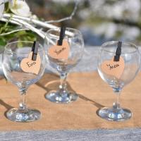 Decoration de verre avec marque place coeur mariage