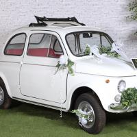 Decoration de voiture mariage blanc