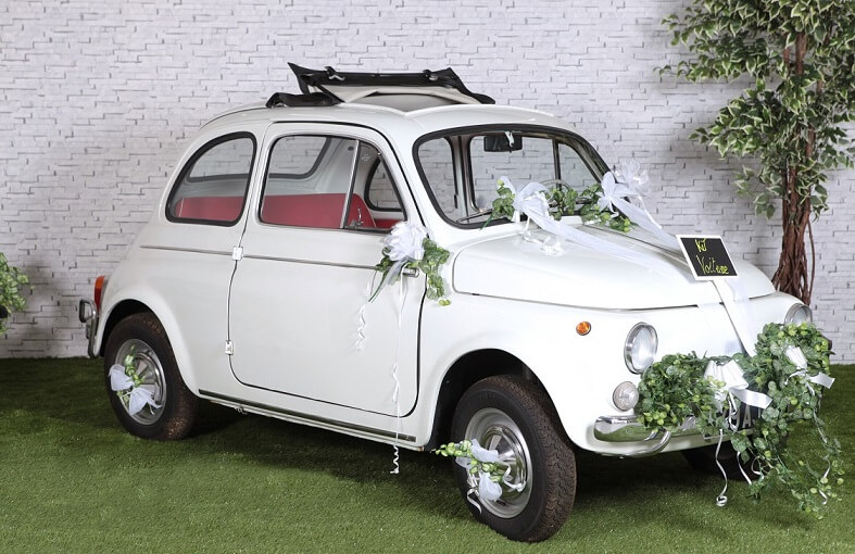 Decoration de voiture mariage blanc