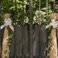 Decoration entree porte noeud blanc automatique mariage