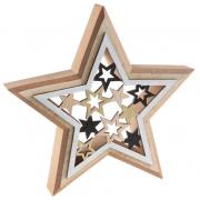 Décoration de table étoile en bois raffiné (x1) REF/6604