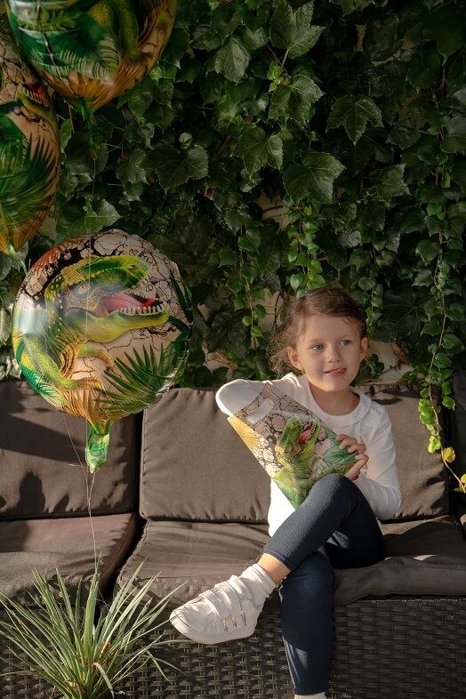 Decoration fete anniversaire ballon aluminium dinosaure t rex