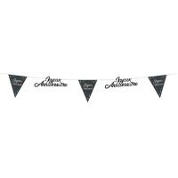 Decoration fete anniversaire noir guirlande fanion