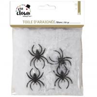 Decoration fete halloween toile d araignee blanche 20grs