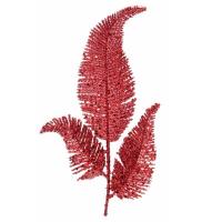 Decoration feuille de palme rouge sur tige