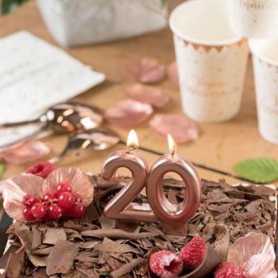 Decoration gateau anniversaire 20ans rose gold
