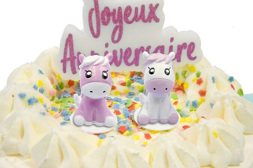 Decoration gateau poney resine sur pique