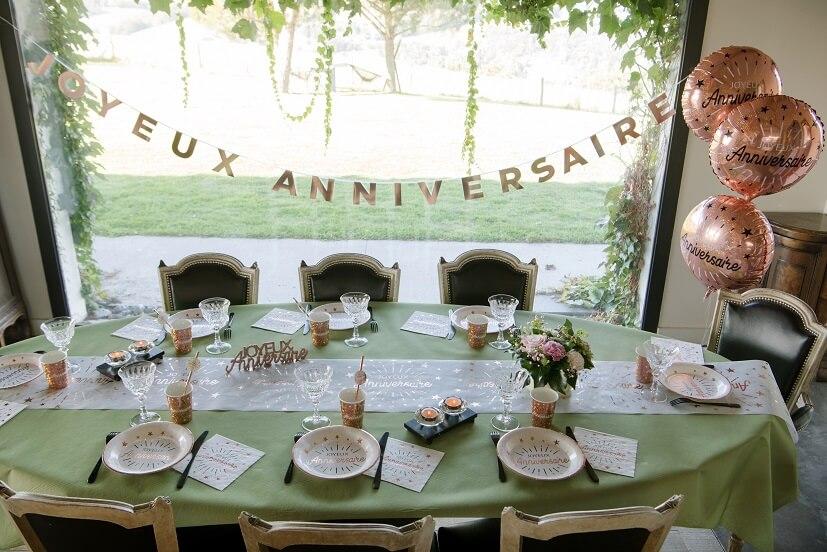 Décoration de Table Lettres Joyeux Anniversaire - Rose Gold - Décorations  Anniversaire