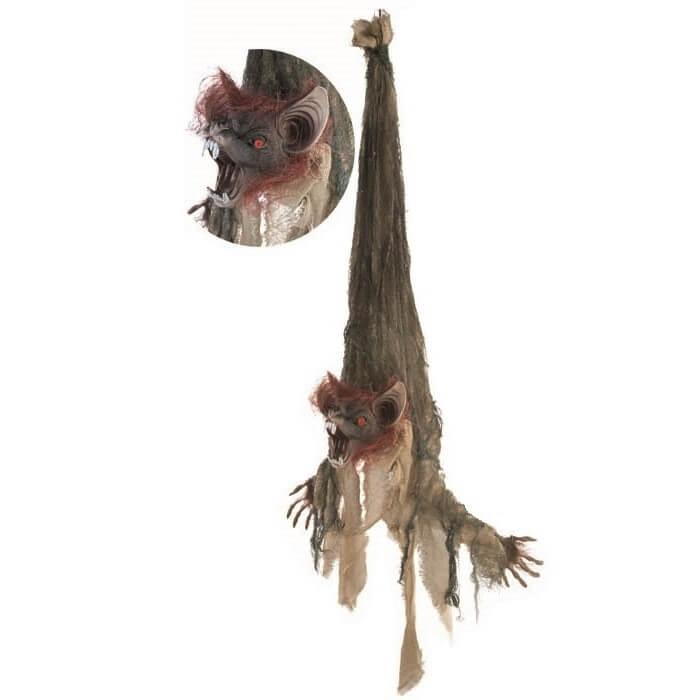 Decoration halloween avec chauve souris animee a suspendre