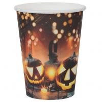 Decoration halloween citrouille et lanterne gobelet carton