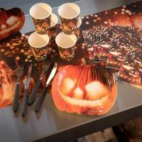 Decoration halloween citrouilles et lanternes gobelet carton