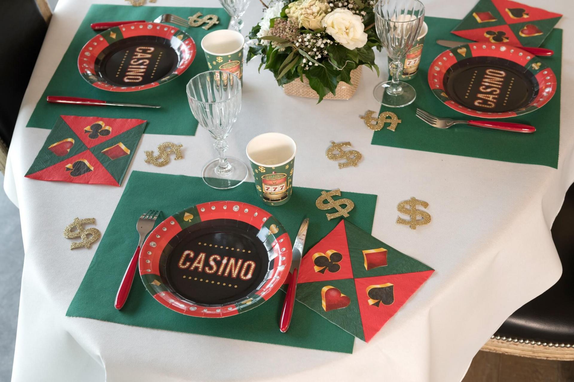 Decoration jeux de casino avec assiette