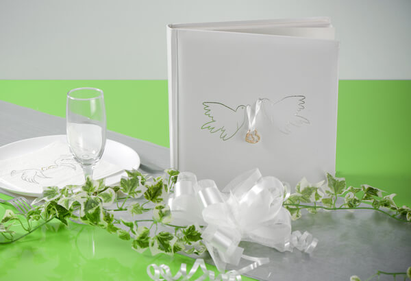Decoration livre d or mariage colombe