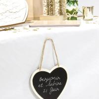 Decoration mariage coeur a suspendre en ardoise