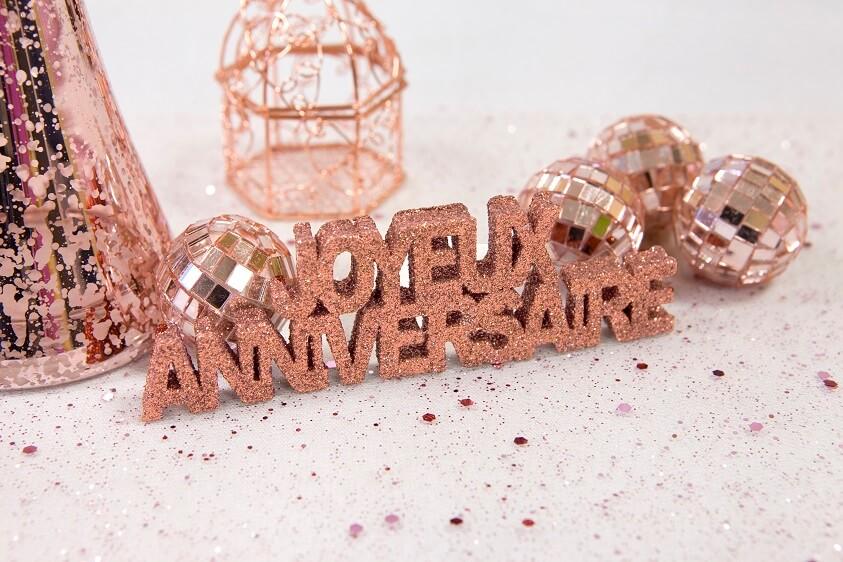 Decoration musique boule a facettes disco rose gold