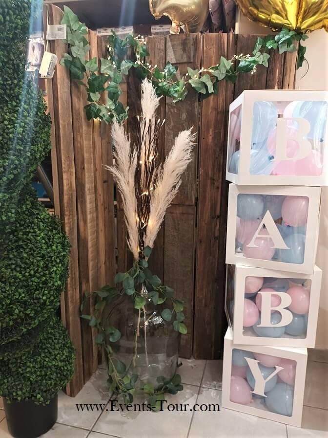 Decoration nature champetre avec fagot de bois lumineux a led