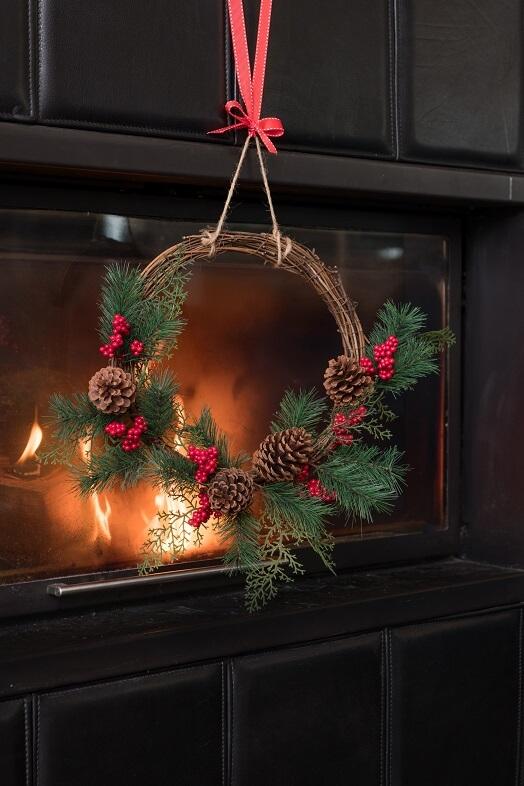 Decoration noel avec couronne bois