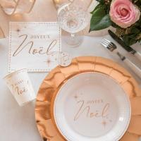 Decoration noel avec gobelet rose gold et blanc