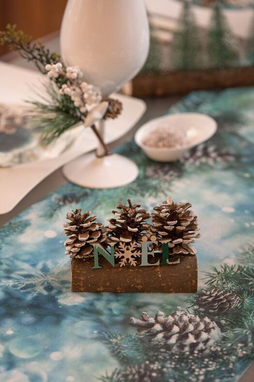 Décoration de bûche de Noël en bois à personnaliser