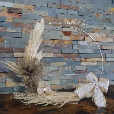 Noeud champetre en dentelle et jute