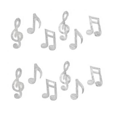 Confettis note de musique en bois argent