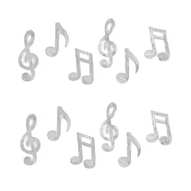 Decoration note de musique en bois argent