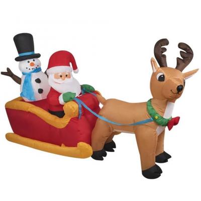 Grande décoration d'un père Noël avec son renne gonflable 2m x 1.45m (x1) REF/91707