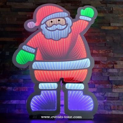 Décoration père Noël lumineux en LED avec effet miroir 74cm (x1) REF/22338 (retrait magasin uniquement)