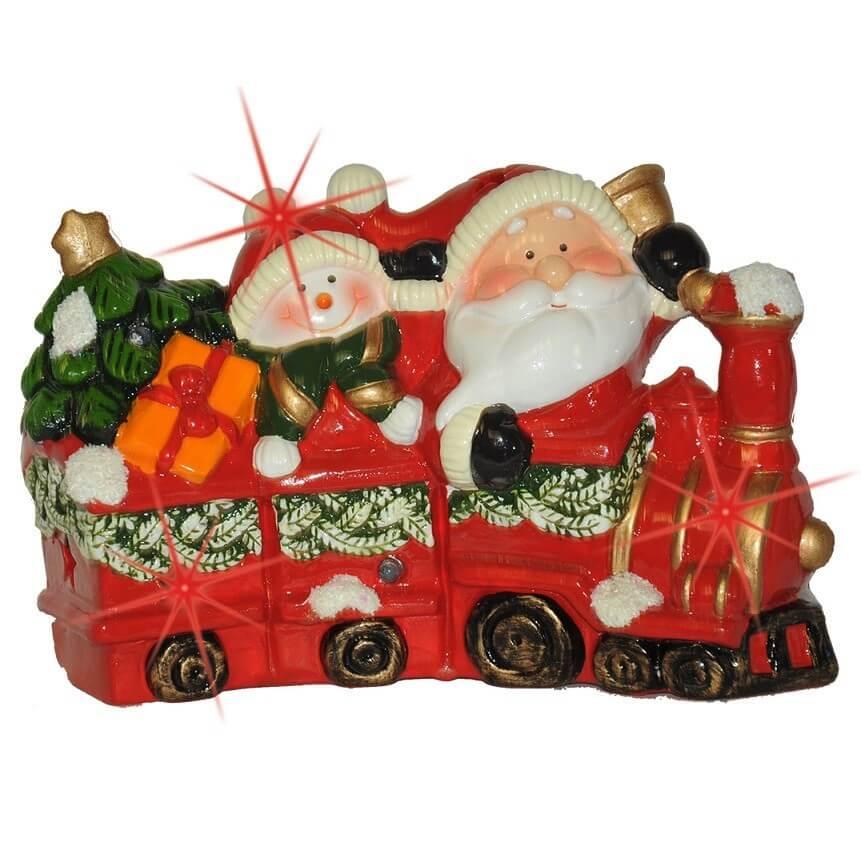 Decoration pere noel train lumineux