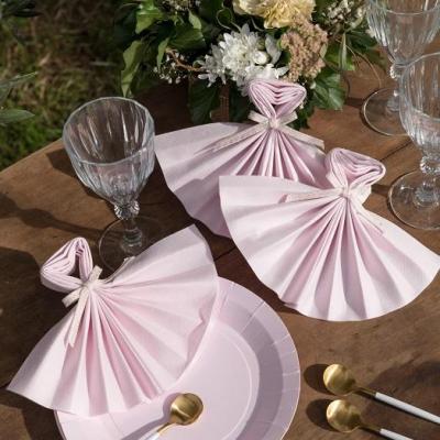 6808 magasin decoration de fete pas calais serviette de table airlaid rose clair pastel