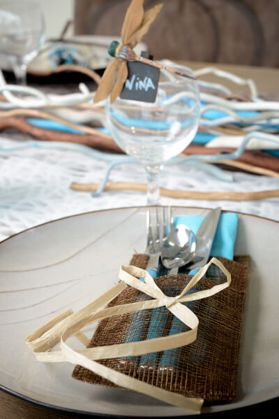 Decoration pour couverts ivoire