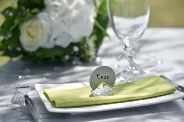 Decoration pour marque place gris