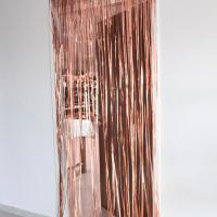 Decoration rideau de porte rose gold metallique