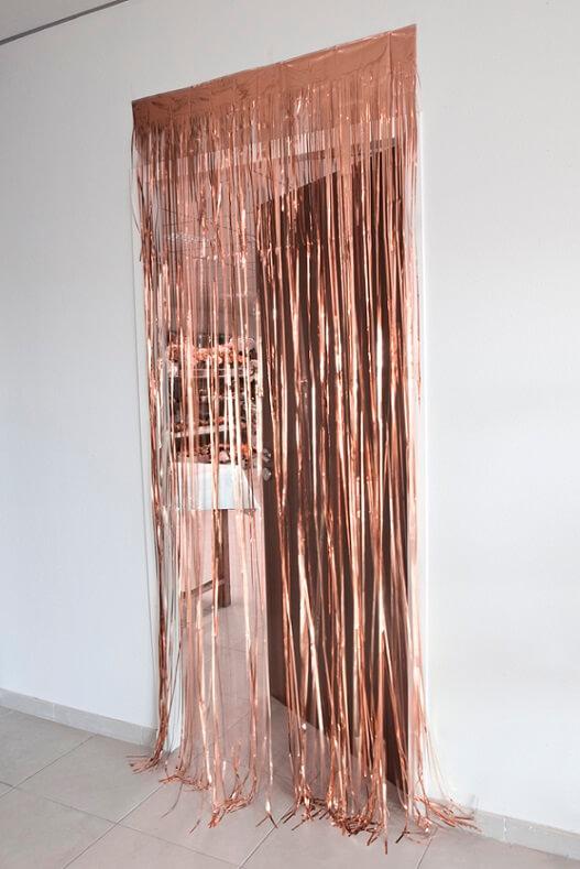 Decoration rideau de porte rose gold metallique