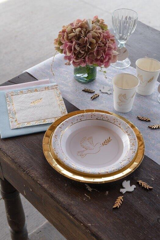Decoration serviette de table communion champetre