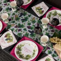 Decoration serviette de table theme vigne viticole vin raisin
