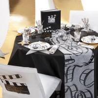 Decoration serviette et chemin de table cinema noir et blanc