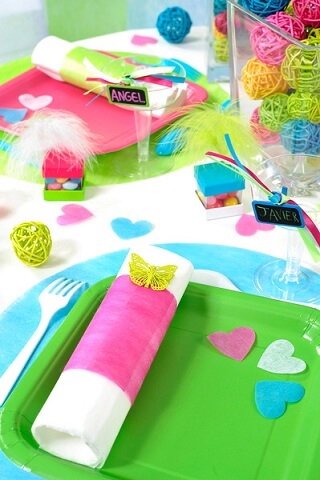 Decoration set de table bleu turquoise