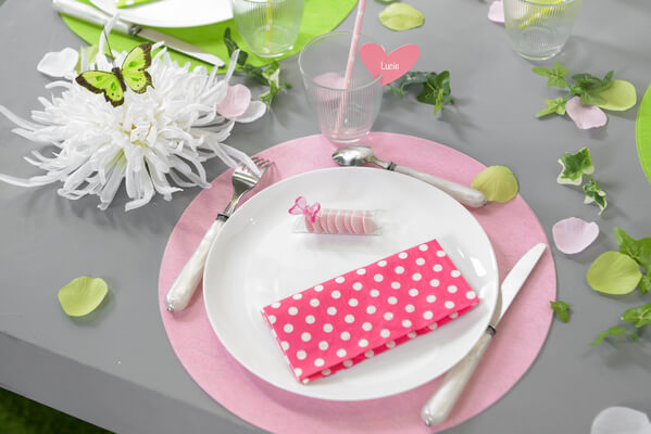 Decoration set de table rose 3