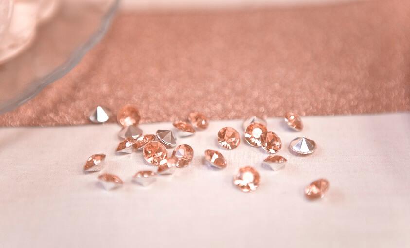 Decoration strass diamant rose gold