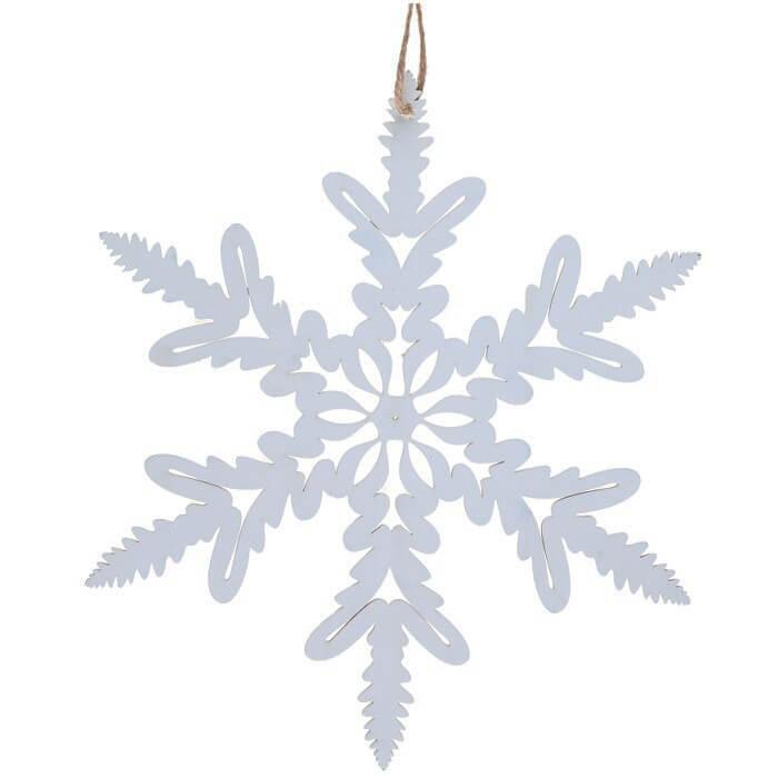 Decoration suspension blanche flocon de noel