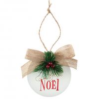 Decoration suspension bois joyeux noel