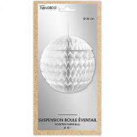 Decoration suspension boule eventail blanche