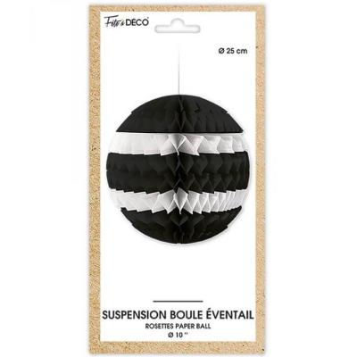 Decoration de salle avec suspension boule eventail noire et blanche