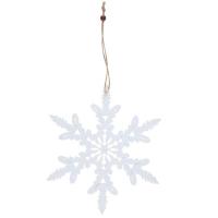 Decoration suspension flocon de noel blanc