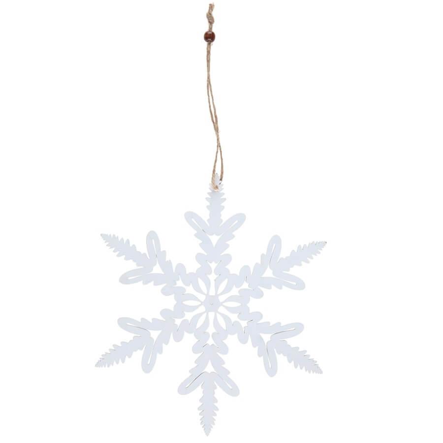 Decoration suspension flocon de noel blanc