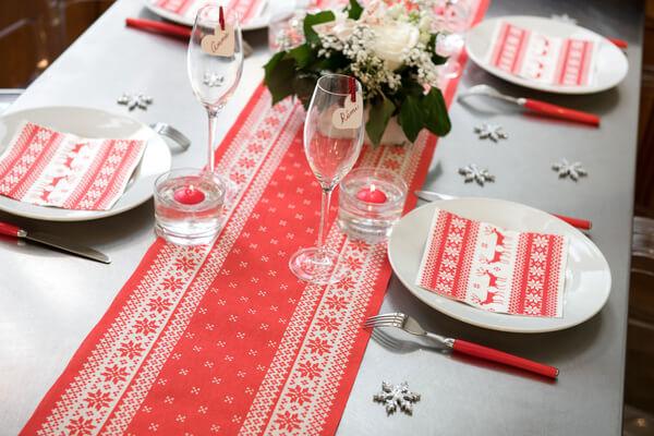 Decoration table de noel rouge