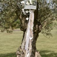 Decoration urne cage blanche pour mariage